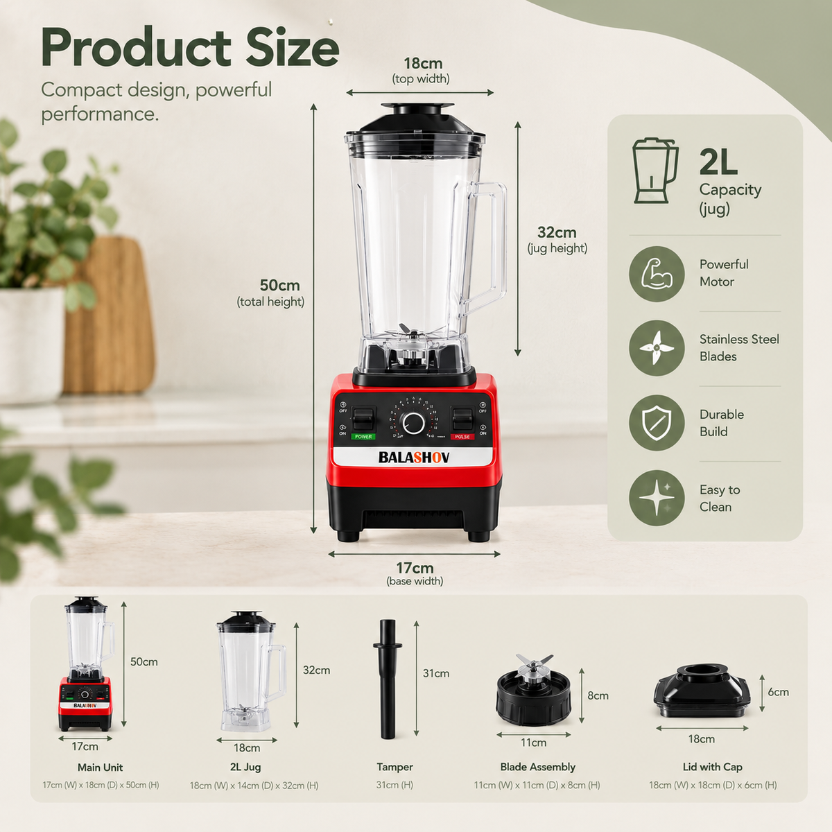 High-Power Multifunctional Blender 2000W