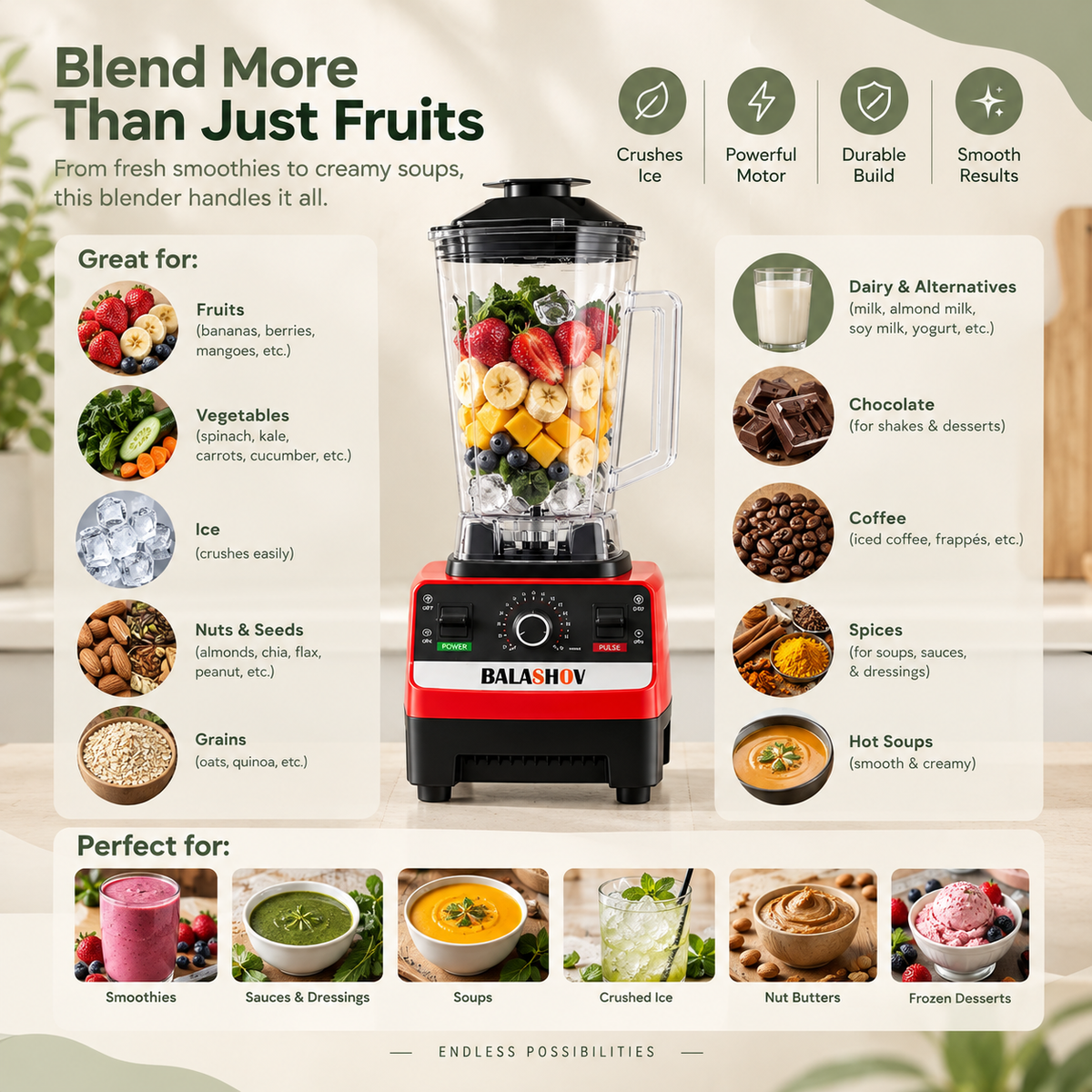 High-Power Multifunctional Blender 2000W