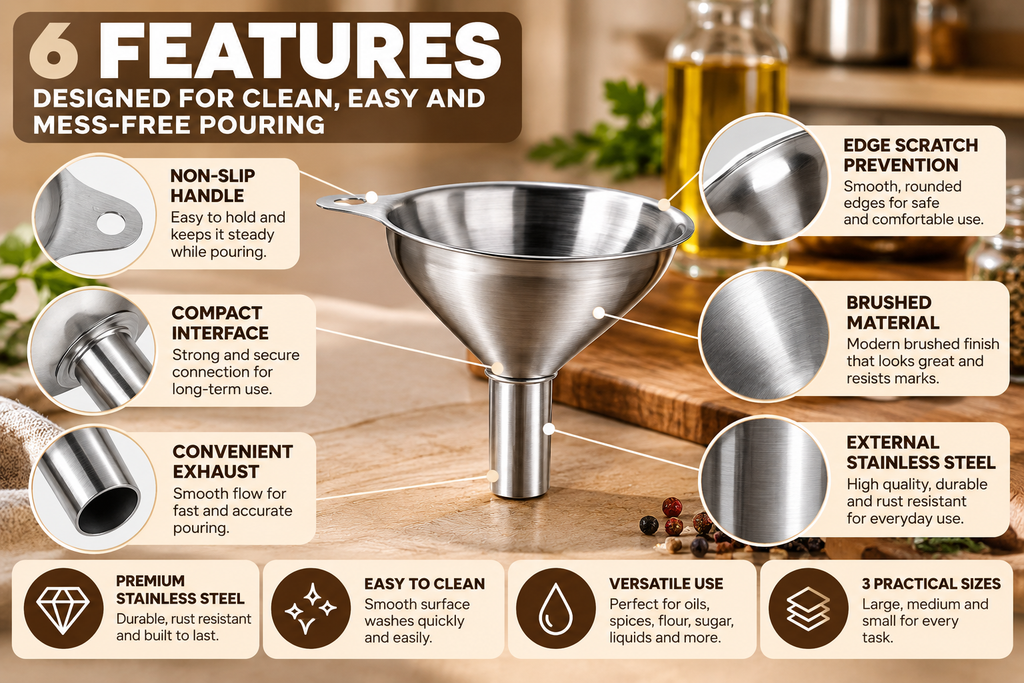 Stainless Steel Kitchen Funnel Set